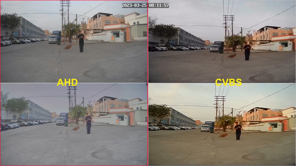 Left AHD compare Right CVBS Daytime 1-LINTECH