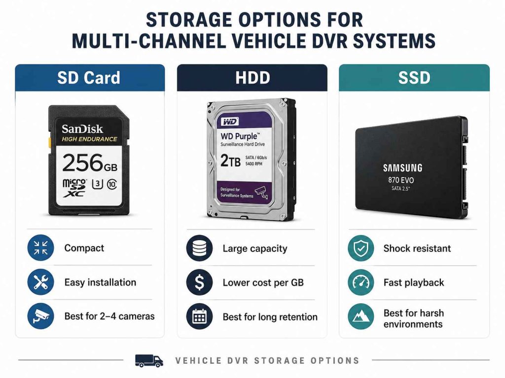 SD SSD HDD compare for MDVR