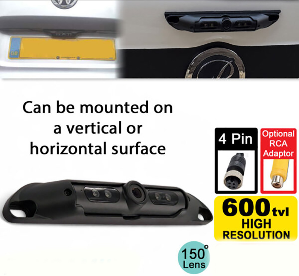 Number Plate Reversing Camera with Night Vision – 600TVL 4PIN Vehicle Backup Camera - Image 4