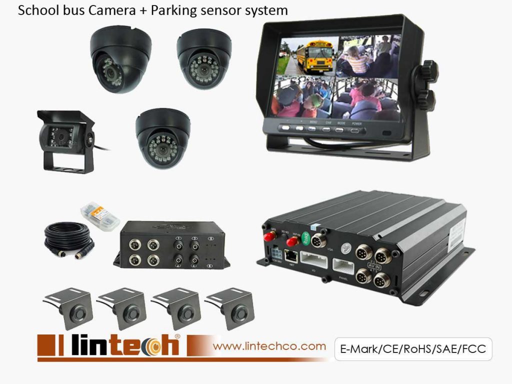 Aftermarket Backup Sensors with 4CHs DVR CCTV Camera System for School