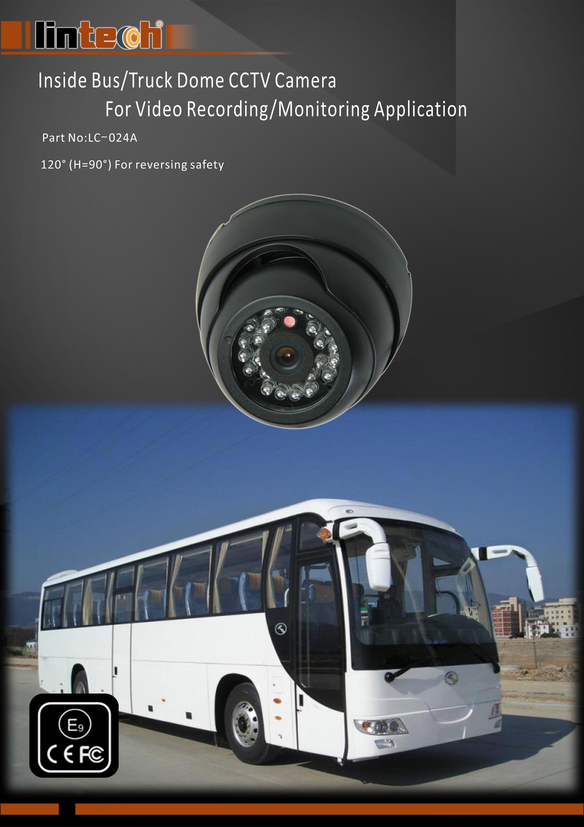 Color CCD Sensor Dome Camera for Bus Inside Security System, LC024A