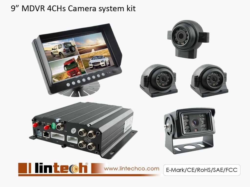 4 Channel Car DVR with 9 Inch Wide Screen, LWT-03