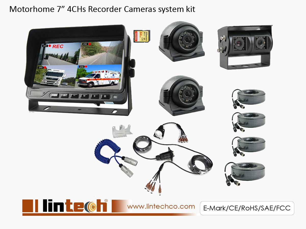 7 Inch Monitor DVR Surveillance System with Trailer Cable