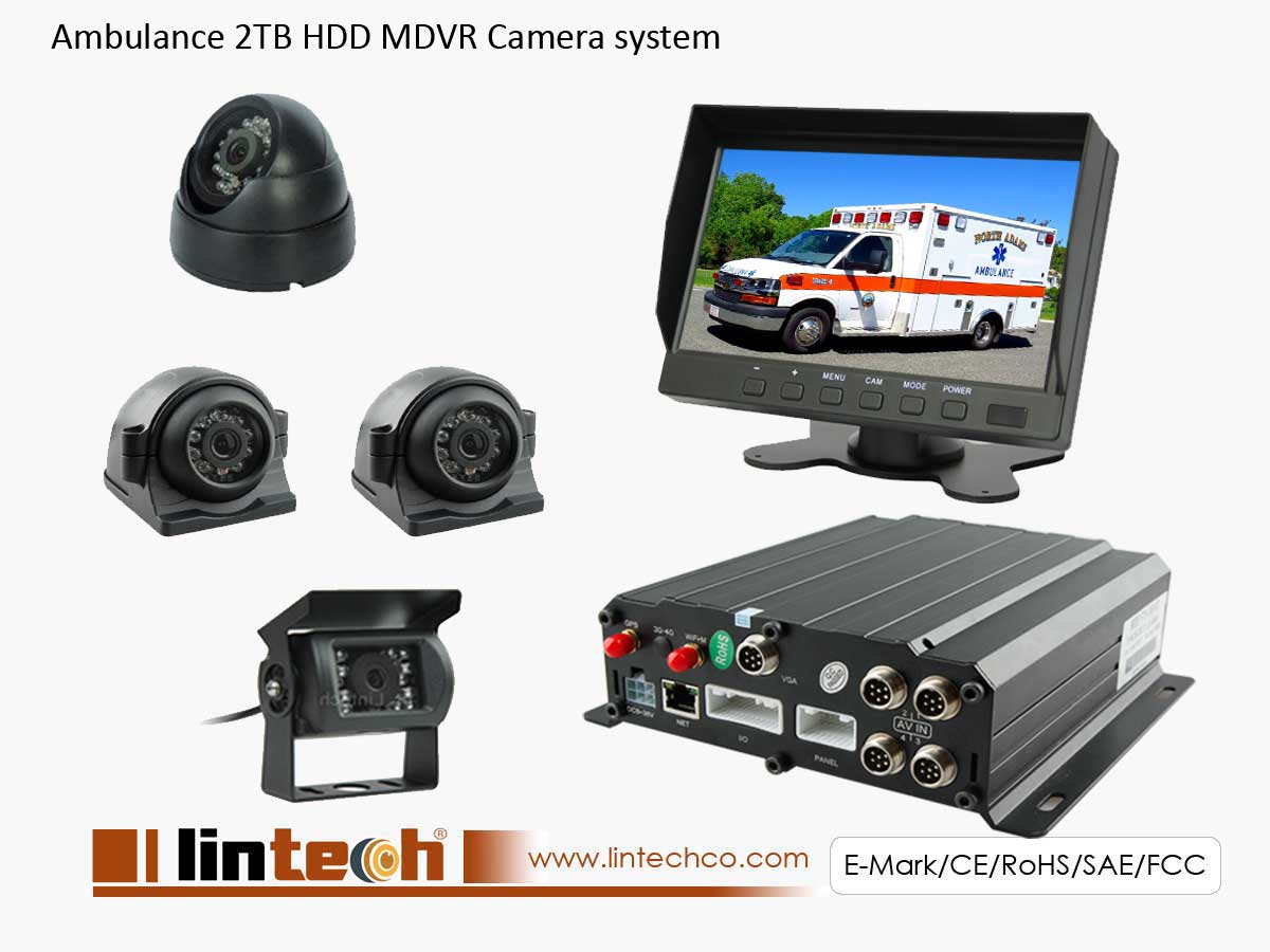 Ambulance 4 Channel Mobile DVR Recording Camera System, LRW-05