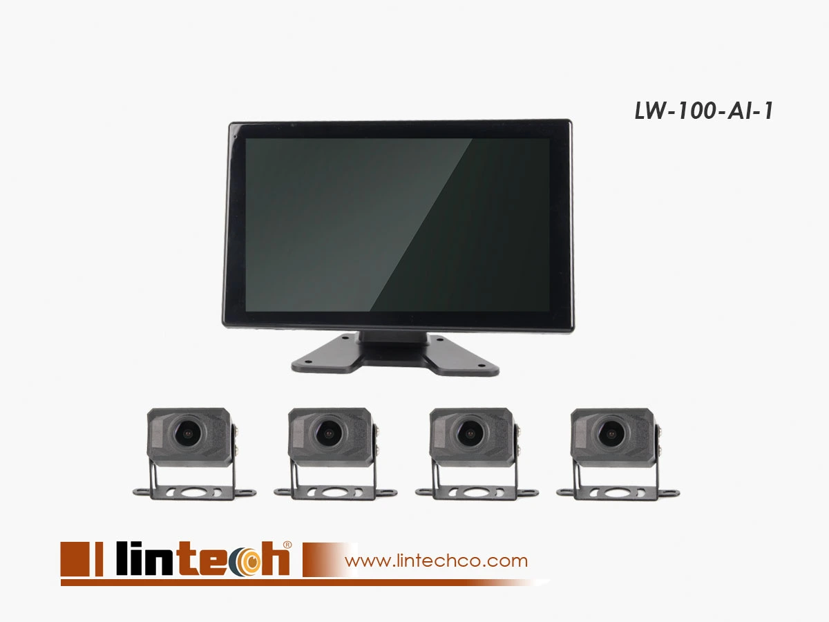 10.1″Touch Screen 4 Split Monitoring Security Camera AI Active Blind Spot Detection BSD 4 Channel Truck Dash Cam System