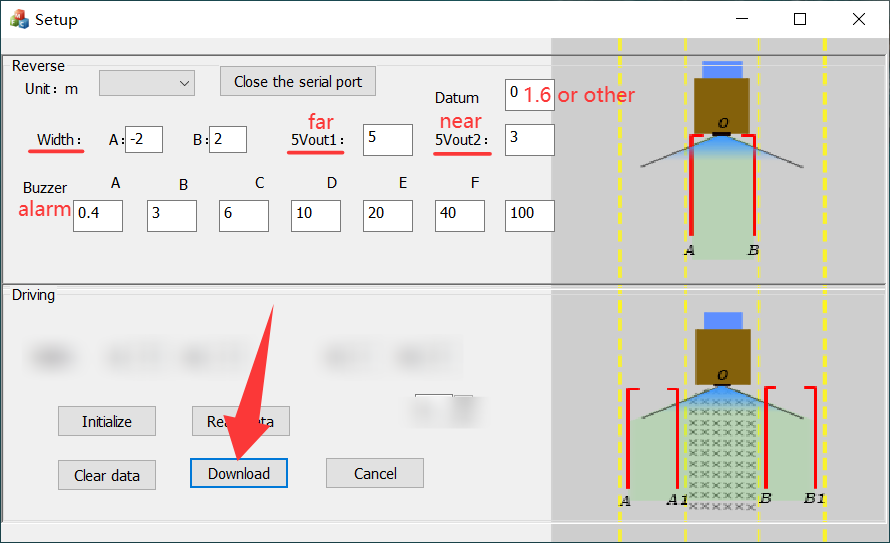 configuration software the detection areas data explain 12-20