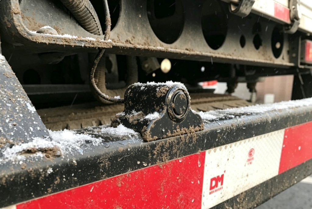 Truck Parking sensor covered with snow